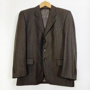 Mantles Classic Men's Brown‎ Plaid 100% Wool Blazer Size 44R Made in Canada 🇨🇦